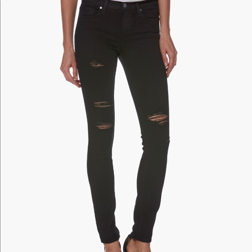 Paige Black Ultra Skinny Distressed Jeans